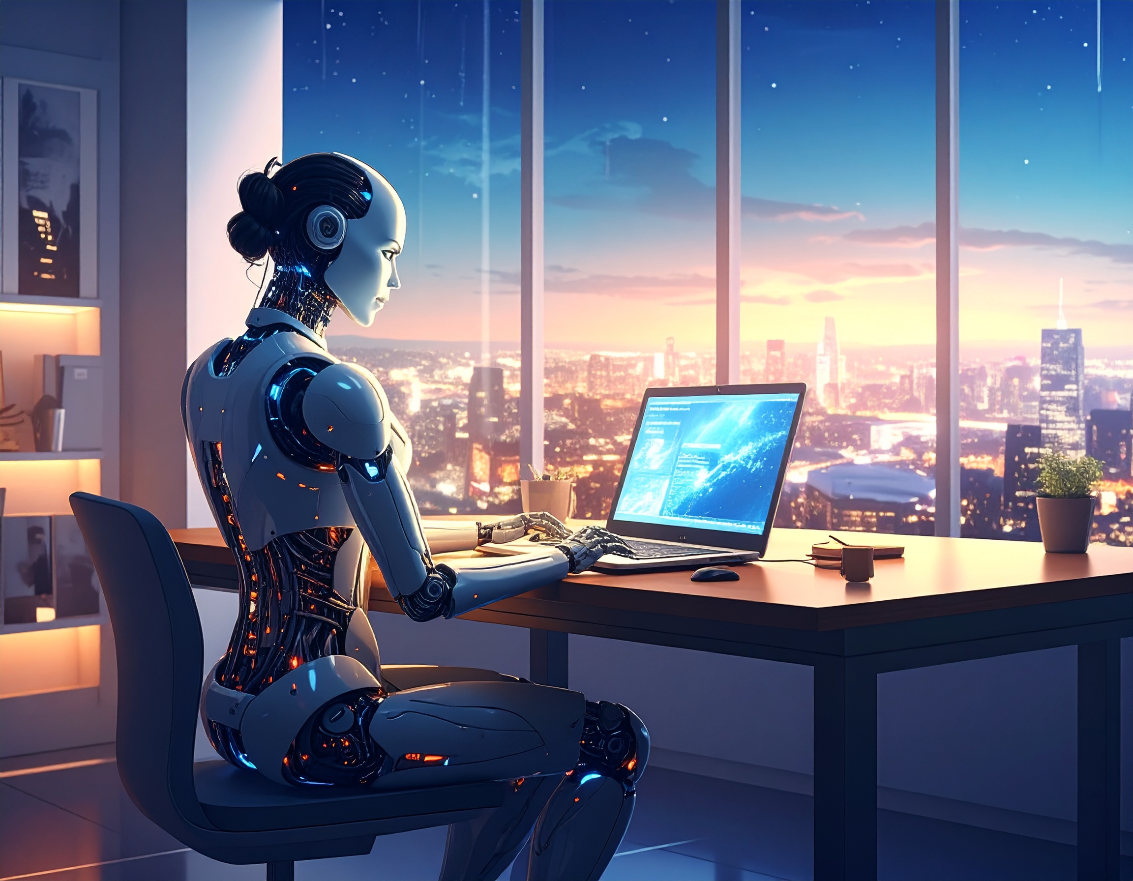 firefly_generate-an-image---that-shows-a-ai-bot-handling-sales-and-support-enquiries-on-a-lap-684151 BEAM Automation | Why 24/7 AI Bots Are Essential for Online E-Commerce Businesses